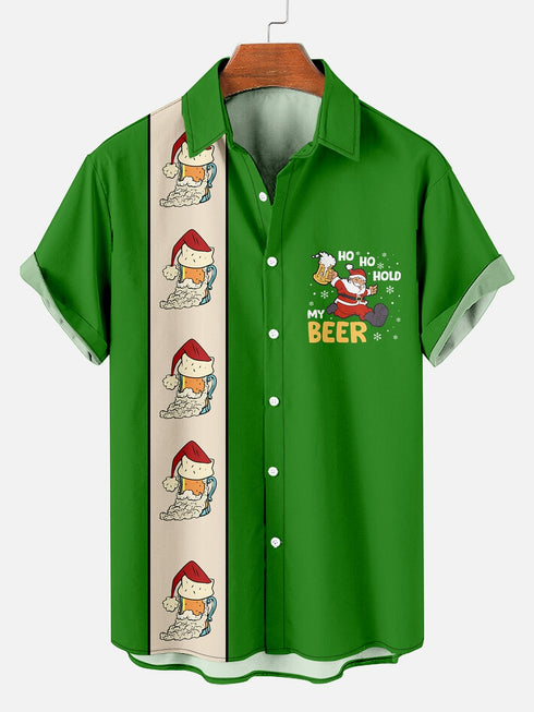 Men's Christmas Funny Graphic Short Sleeve Hawaiian Shirt